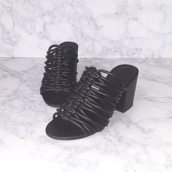 Rebecca Minkoff Black Strappy Sandal Heels Size 6 $228 - Picture 3 of 8